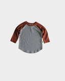 Babysprouts Baseball Tee - Medium Gray/Rust - Let Them Be Little, A Baby & Children's Clothing Boutique