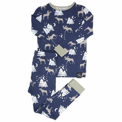 Sweet Bamboo 2 Piece PJ Set - Moose - Let Them Be Little, A Baby & Children's Clothing Boutique