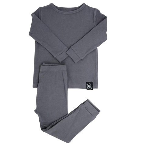 Sweet Bamboo Ribbed 2 Piece PJ Set - Charcoal - Let Them Be Little, A Baby & Children's Boutique