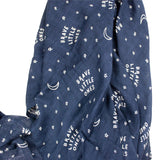 Brave Little Ones Muslin Swaddle - Brave Moon & Stars - Let Them Be Little, A Baby & Children's Boutique