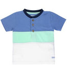 RuggedButts Color Block Henley Short Sleeve Tee - Blue & Neo Mint - Let Them Be Little, A Baby & Children's Boutique