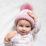 Huggalugs Pom Pom Beanie - Rosy Pink Buffalo Check - Let Them Be Little, A Baby & Children's Boutique