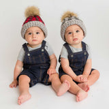 Huggalugs Pom Pom Beanie - Red Buffalo Check - Let Them Be Little, A Baby & Children's Boutique
