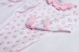 Magnolia Baby Printed Ruffle Footie - Love Baseball Pink - Let Them Be Little, A Baby & Children's Boutique