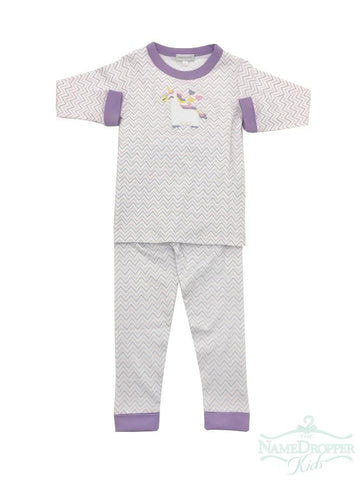Magnolia Baby PJ Set - Sweet Unicorn Applique Pink Long Sleeve - Let Them Be Little, A Baby & Children's Boutique