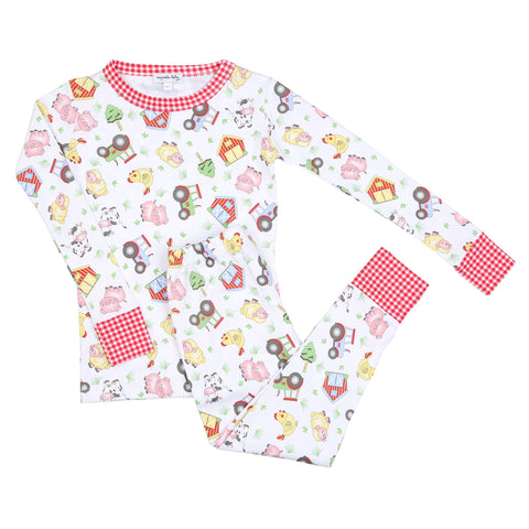 Magnolia Baby Long Sleeve PJ Set - Barnyard Bunch - Let Them Be Little, A Baby & Children's Clothing Boutique
