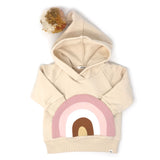 Oh Baby! Hooded Pocket Sweatshirt - Natural Blush Rainbow - Let Them Be Little, A Baby & Children's Boutique