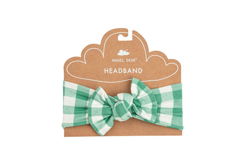 Angel Dear Bamboo Headband - Gingham Green - Let Them Be Little, A Baby & Children's Boutique