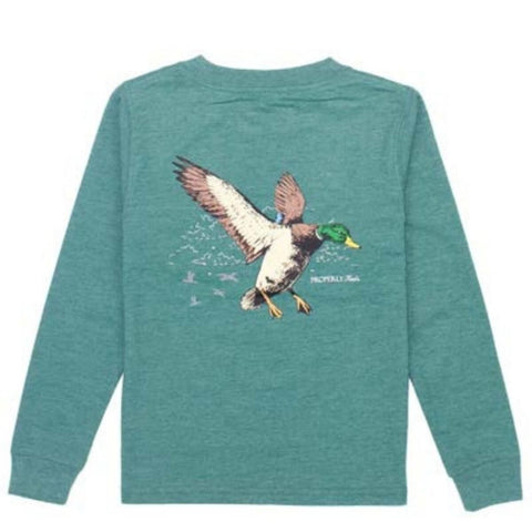 Properly Tied Adult Long Sleeve Signature Tee - Mallard Flight - Let Them Be Little, A Baby & Children's Clothing Boutique