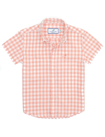 Properly Tied Short Sleeve Harbor Shirt - Melon - Let Them Be Little, A Baby & Children's Clothing Boutique