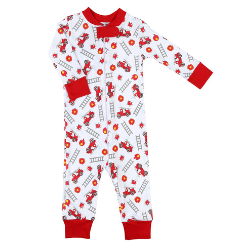 Magnolia Baby Zipped PJ Romper - Sound the Alarm - Let Them Be Little, A Baby & Children's Clothing Boutique