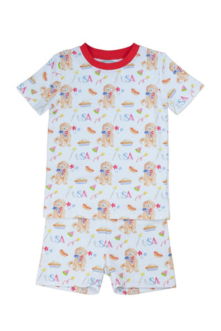 Grace & James Loungewear Shorts Set - Patriotic Party - Let Them Be Little, A Baby & Children's Clothing Boutique