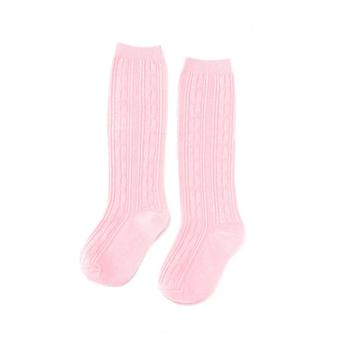 Little Stocking Co. Cable Knit Knee Highs - Bubblegum - Let Them Be Little, A Baby & Children's Clothing Boutique