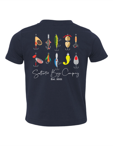 Saltwater Boys Co. Short Sleeve Tee - Little Lures Navy - Let Them Be Little, A Baby & Children's Clothing Boutique