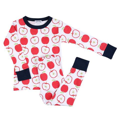 Magnolia Baby Long Sleeve PJ Set - A is for Apple - Let Them Be Little, A Baby & Children's Clothing Boutique