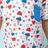 Macaron + Me Short Sleeve Pocket Tee with Shorts Set - Patriotic Ice Cream - Let Them Be Little, A Baby & Children's Clothing Boutique