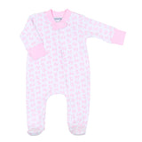 Magnolia Baby Printed Zipper Footie - Gingham Bows - Let Them Be Little, A Baby & Children's Clothing Boutique