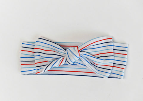 Macaron + Me Bow Headband - I LOVE Stripes - Let Them Be Little, A Baby & Children's Boutique