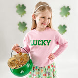 Sweet Wink Long Sleeve Sweatshirt - LUCKY Patch Lt. Pink - Let Them Be Little, A Baby & Children's Clothing Boutique