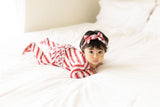 Little Pajama Co. Ruffled Zip Footed Onesie - Candy Cane - Let Them Be Little, A Baby & Children's Clothing Boutique