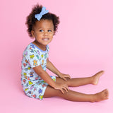 Macaron + Me Short Sleeve with Shorts Toddler PJ Set - Silly Monsters - Let Them Be Little, A Baby & Children's Clothing Boutique