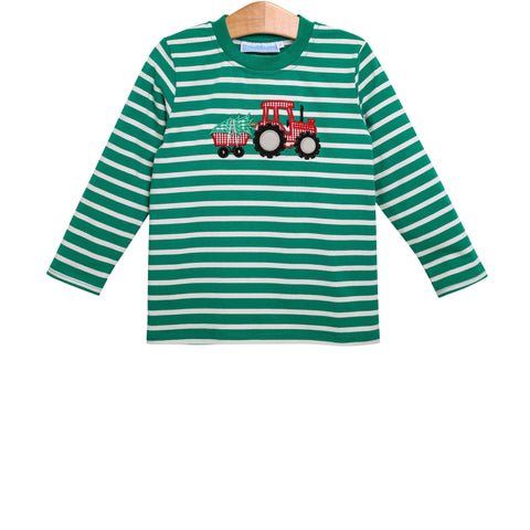 Trotter Street Kids Long Sleeve Tee - Christmas Tractor - Let Them Be Little, A Baby & Children's Clothing Boutique