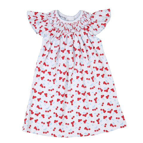 Magnolia Baby Bishop Printed Flutter Sleeve Dress - Sweet Cherries - Let Them Be Little, A Baby & Children's Clothing Boutique