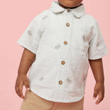 Pink Chicken Boys Jack Shirt - Bunny Embroidery - Let Them Be Little, A Baby & Children's Clothing Boutique
