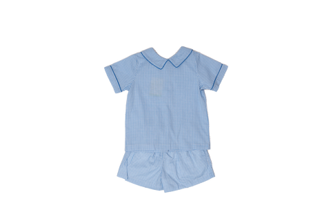 The Oaks Apparel Shorts Set - Steven Blue Check - Let Them Be Little, A Baby & Children's Clothing Boutique