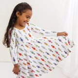 Nola Tawk Long Sleeve Organic Cotton Twirl Dress - Nutty or Nice - Let Them Be Little, A Baby & Children's Clothing Boutique