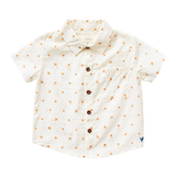 Pink Chicken Boys Jack Shirt - Ditsy Oranges - Let Them Be Little, A Baby & Children's Clothing Boutique