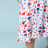 Macaron + Me Bow Shoulder Sleeveless Dress - Patriotic Ice Cream - Let Them Be Little, A Baby & Children's Clothing Boutique