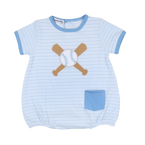 Magnolia Baby Applique Short Sleeve Bubble - Grand Slam - Let Them Be Little, A Baby & Children's Clothing Boutique