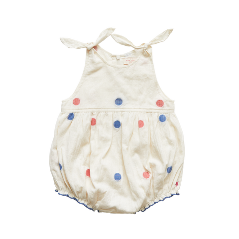 Pink Chicken Taylor Bubble - Red & Blue Polka Dot - Let Them Be Little, A Baby & Children's Clothing Boutique