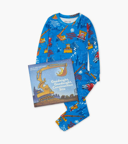 Books to Bed Fitted Two-Piece Pajamas & Book Set - Goodnight Construction Site - Let Them Be Little, A Baby & Children's Clothing Boutique