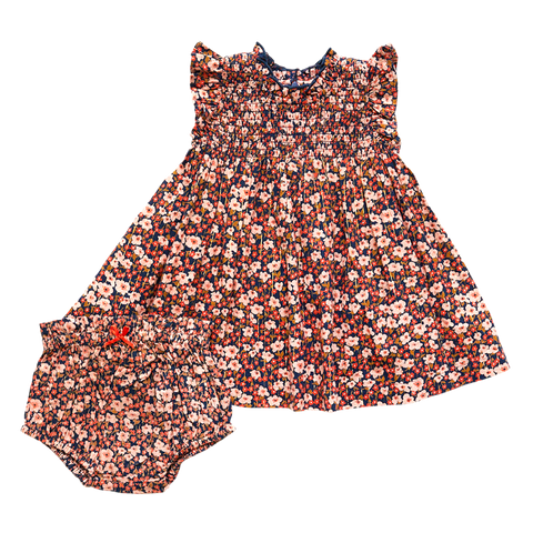 Pink Chicken Stevie Dress Set - Navy Ditsy Floral - Let Them Be Little, A Baby & Children's Clothing Boutique