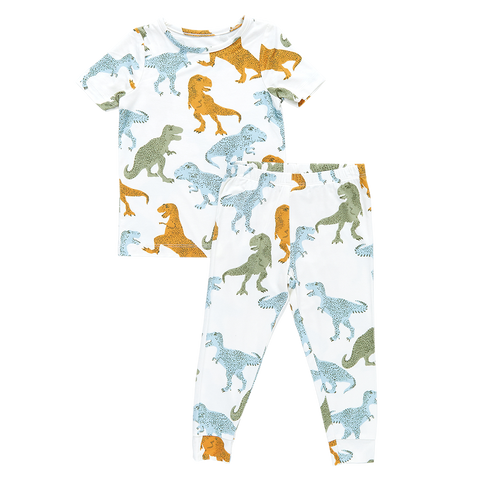 Pink Chicken Short Sleeve Bamboo PJ Set - Multi T-Rex - Let Them Be Little, A Baby & Children's Clothing Boutique