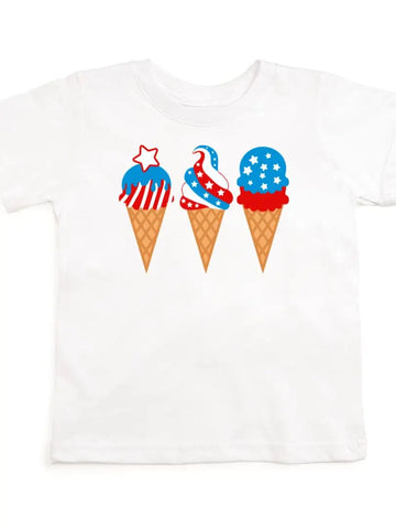 Sweet Wink Short Sleeve Tee - Patriotic Ice Cream - Let Them Be Little, A Baby & Children's Clothing Boutique