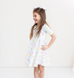 Nola Tawk Short Sleeve Organic Cotton Twirl Dress -  Hoppy Easter - Let Them Be Little, A Baby & Children's Clothing Boutique