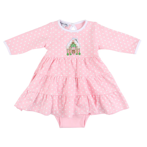 Magnolia Baby Tiered Long Sleeve Dress Set - Gingerbread Fun - Let Them Be Little, A Baby & Children's Clothing Boutique