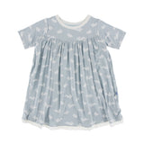 Kickee Pants Classic Short Sleeve Swing Dress - Pearl Blue Bunny - Let Them Be Little, A Baby & Children's Clothing Boutique