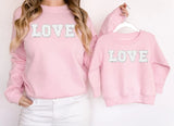 Sweet Wink Adult Long Sleeve Patch Sweatshirt - Love Lt. Pink - Let Them Be Little, A Baby & Children's Clothing Boutique