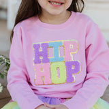 Sweet Wink Long Sleeve Sweatshirt - HIP HOP Patch Lt. Pink - Let Them Be Little, A Baby & Children's Clothing Boutique