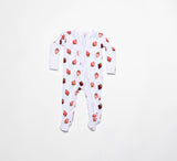House of LooLous Ruffle Front Zip Footie - I Love You Berry Much Strawberry - Let Them Be Little, A Baby & Children's Clothing Boutique
