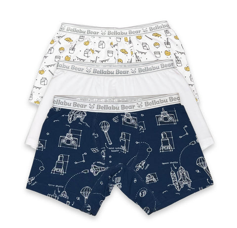 Bellabu Bear Boy's Boxer Brief 3 Pack - Outer Space - Let Them Be Little, A Baby & Children's Clothing Boutique
