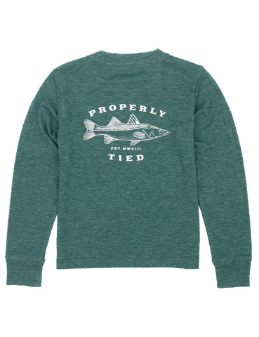 Properly Tied Long Sleeve Portland Pocket Tee - Fresh Catch Hunter Heather - Let Them Be Little, A Baby & Children's Clothing Boutique