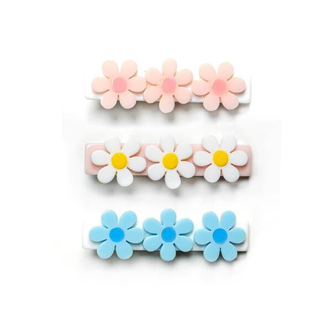 Lilies & Roses Alligator Clip Set of Three - Daisies Pastel Color - Let Them Be Little, A Baby & Children's Clothing Boutique