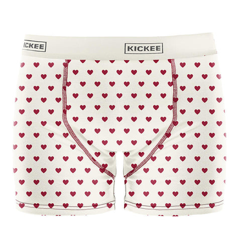 Kickee Pants Men's Print Boxer Brief - Natural Hearts - Let Them Be Little, A Baby & Children's Clothing Boutique