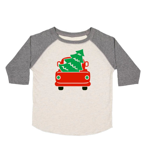 Sweet Wink 3/4 Sleeve Raglan Tee - Merry Truck - Let Them Be Little, A Baby & Children's Clothing Boutique
