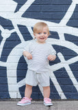 Mayhem Short Cool Kid Ribbed Knit 2 Piece Set - White Stripe - Let Them Be Little, A Baby & Children's Clothing Boutique